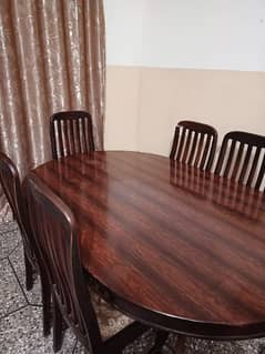 Wooden Dining Table with 6 Seats