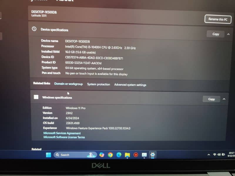 Dell latitude 5511 i5 10th with Nvidia 4