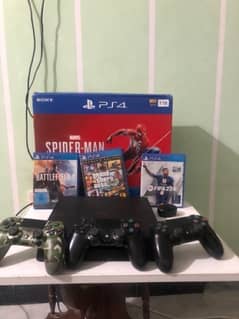 PS4 SLIM 1 TB FOR SALE WITH BOX 3 CONTROLLER AND GAMES