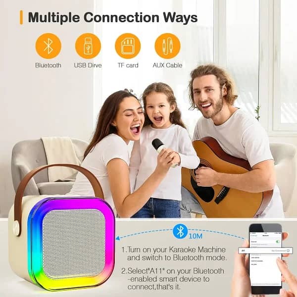 Mini Portable Bluetooth Speaker With 2 Mic Audio Integrated Microphone 2