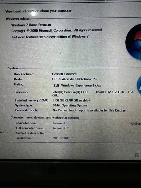 hp laptop almost new 3