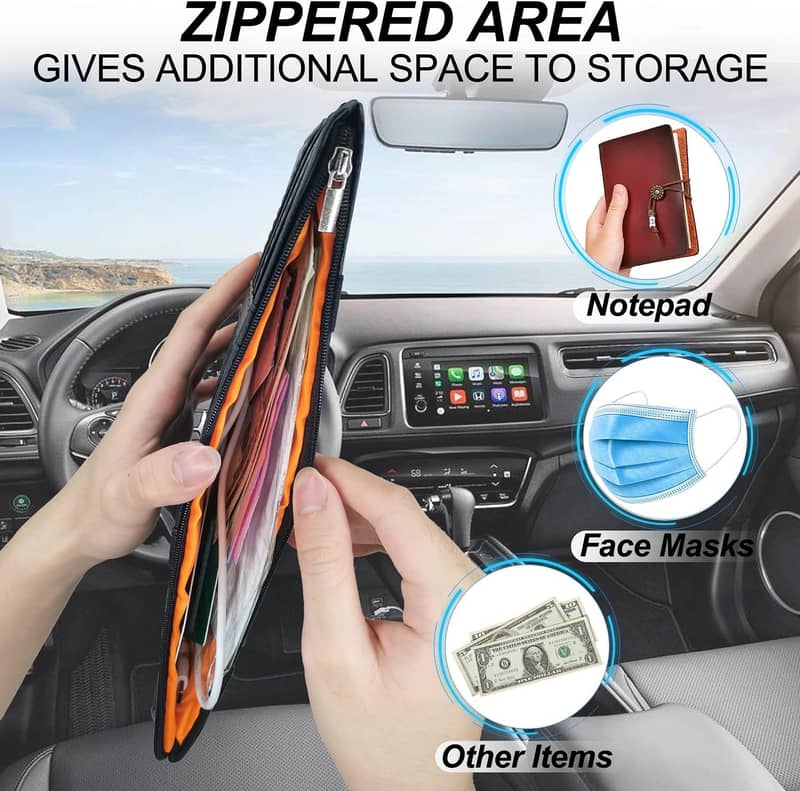 Car Sun Visor Organizer Storage Pouch Holder For Car With Multi-pockes 2