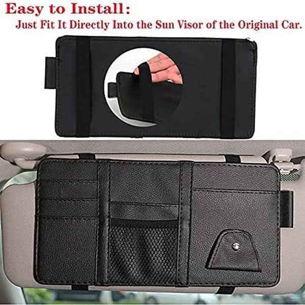 Car Sun Visor Organizer Storage Pouch Holder For Car With Multi-pockes 4