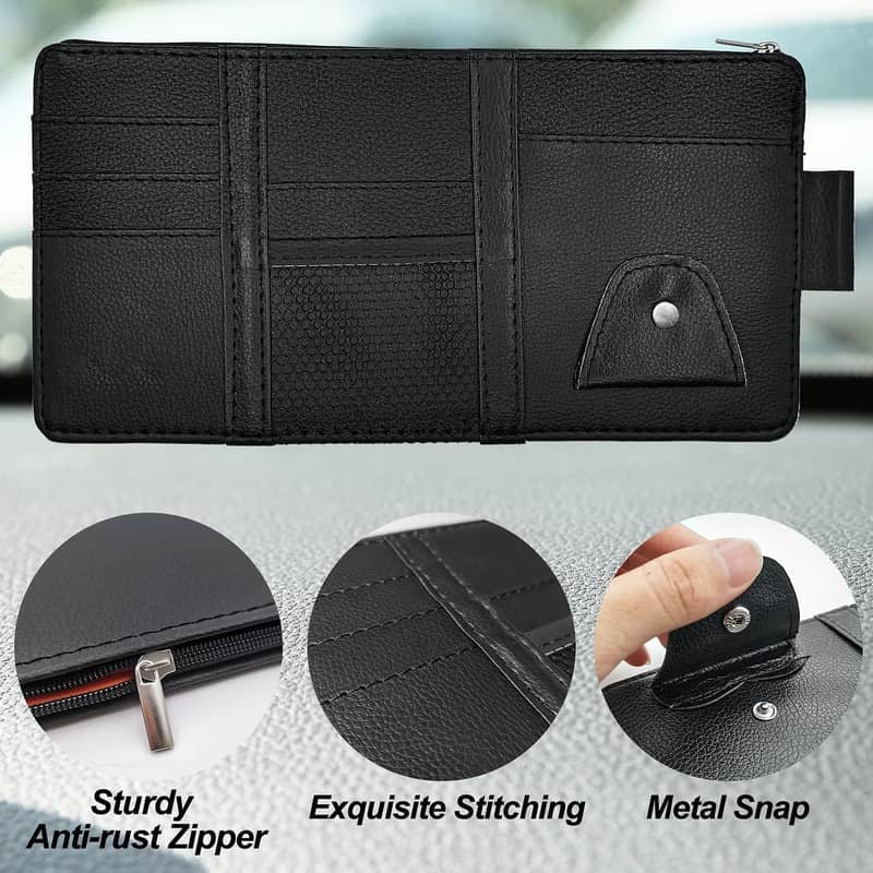 Car Sun Visor Organizer Storage Pouch Holder For Car With Multi-pockes 6