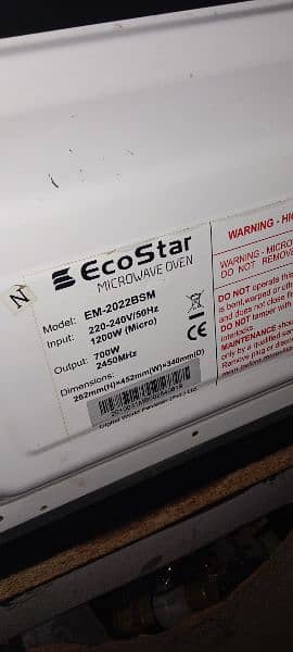 Ecostar Microwave oven All ok urgent sell 4 month use All ok 4