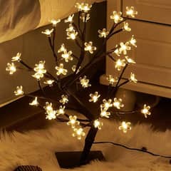 Led Cherry Blossom Bloom Light Trees Table Lamp For Room Decoration