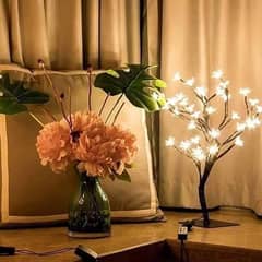 New LED Cherry Blossom Light Trees Table Lamp Room Home Decoration