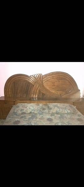 Wooden Bed, Show Case, Dressing Table and corner for sale 1