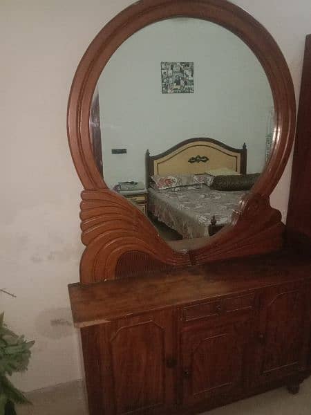 Wooden Bed, Show Case, Dressing Table and corner for sale 2