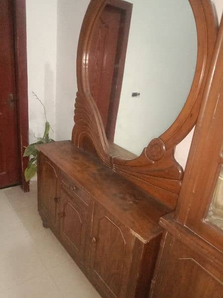 Wooden Bed, Show Case, Dressing Table and corner for sale 17