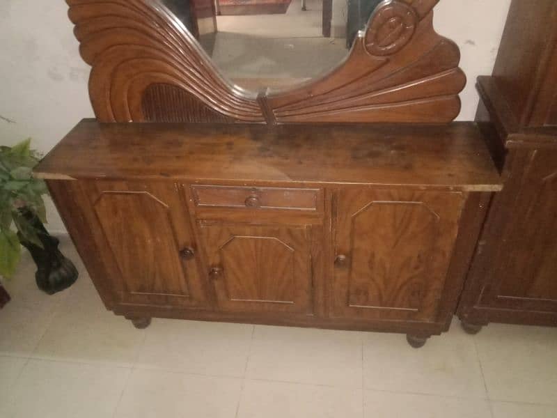 Wooden Bed, Show Case, Dressing Table and corner for sale 19