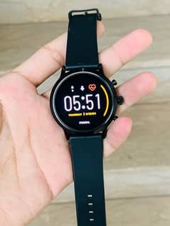 Fossil Gen 5 Smartwatch 44mm The Carlyle HR Black Silicone FTW4025