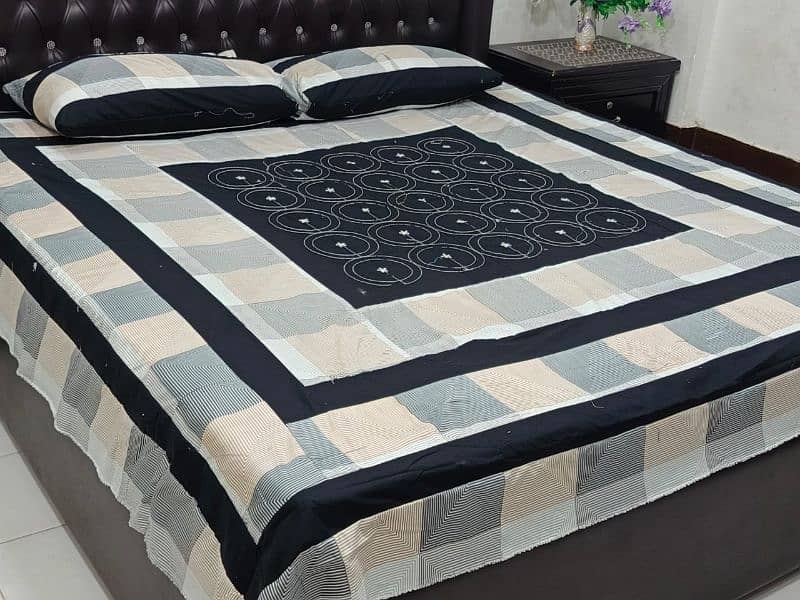 Crystal Cotton Bed Sheet - Double Bed
Embroidered King Size Bed Sheet 0