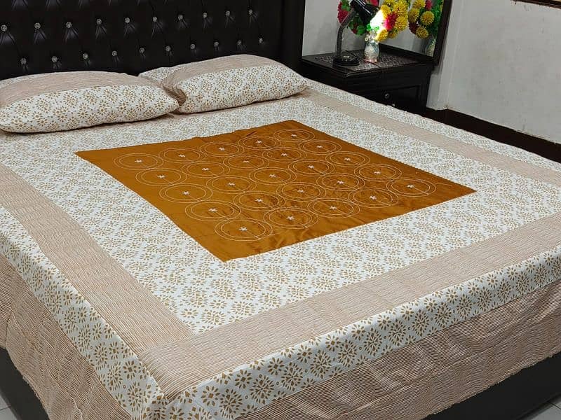 Crystal Cotton Bed Sheet - Double Bed
Embroidered King Size Bed Sheet 9