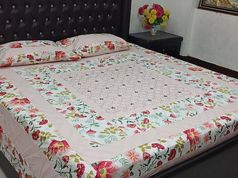 Crystal Cotton Bed Sheet - Double Bed
Embroidered King Size Bed Sheet 12