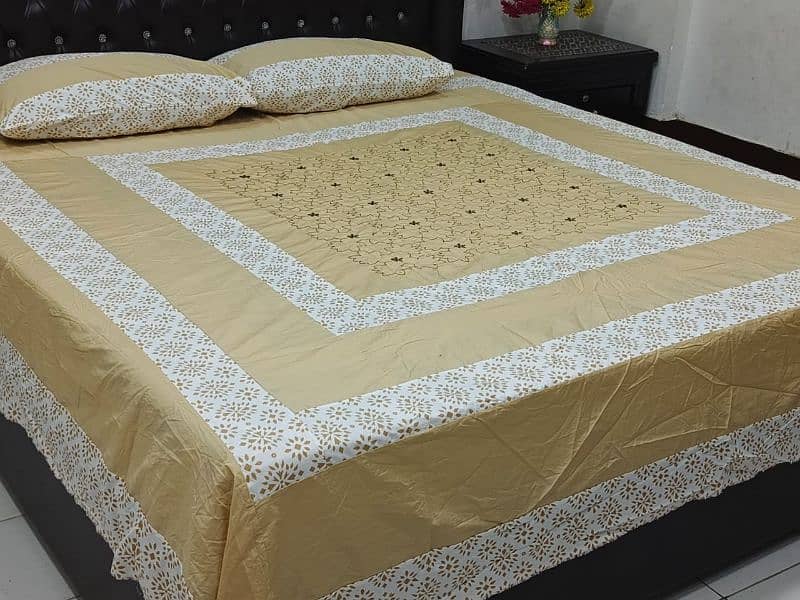 Crystal Cotton Bed Sheet - Double Bed
Embroidered King Size Bed Sheet 13