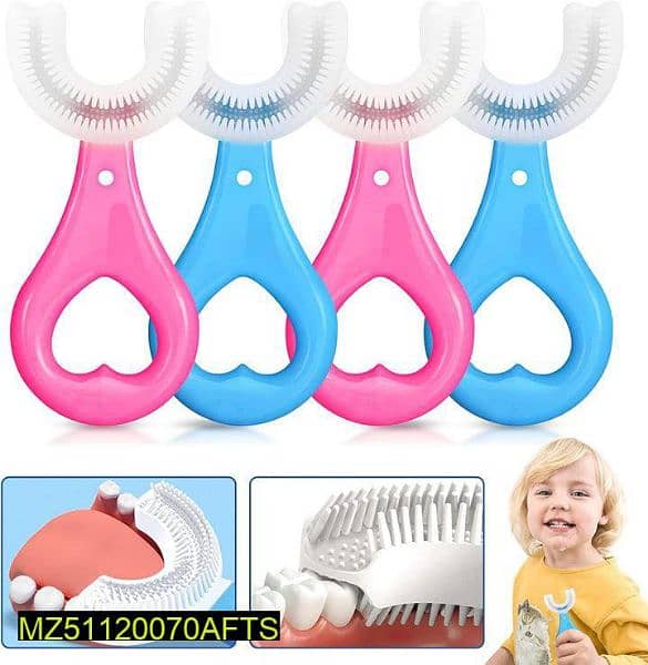 Silicone U Shape Toothbrush For Kids_ pack of 4 6