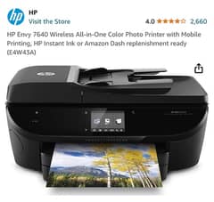 Hp Envy 7640 wireless colour printer