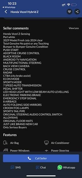 Honda Vezel 2020 / 2024 Z sensing 18