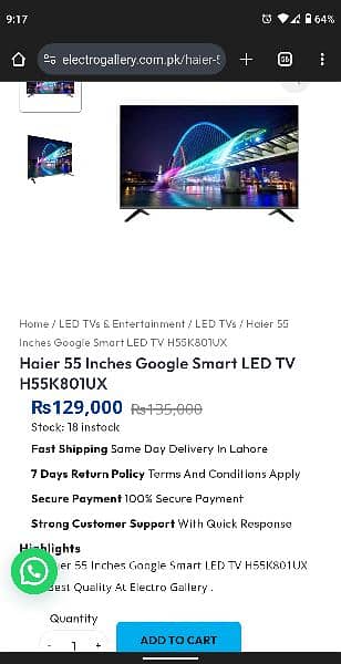 Haier new 55 inch google tv 4k 16