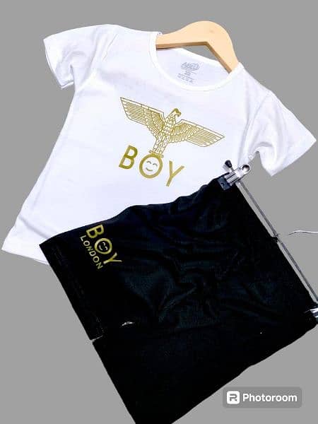 boys cotton printed T shirt And shorts set 1