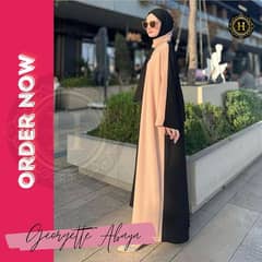 Georgette Plain Abaya with Stoller