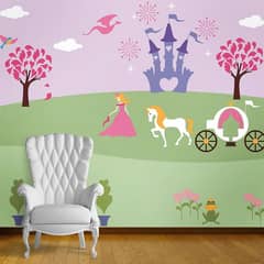 Kids sofa wall painting art decor ideas