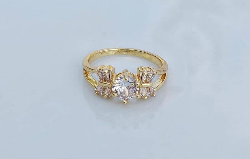 Modern design 1 Carat Gold Plated zircon Anniversary ring 1