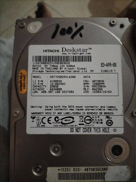 Hitachi Hard Drive 256Gb for sale 1