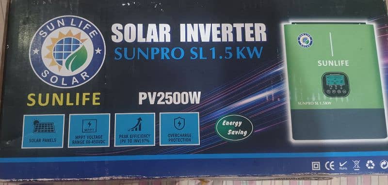 Sunlife Solar Inverter 1.5kw. PV 2500. Fraj,Oven, Water pump,Iron,Fans 2