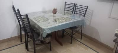 wooden dining table of 4 chair for sale 0