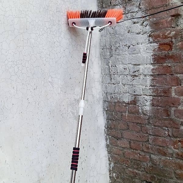 solar panel cleaning soft brush with 4 feet to 8 feet extendable rod 2