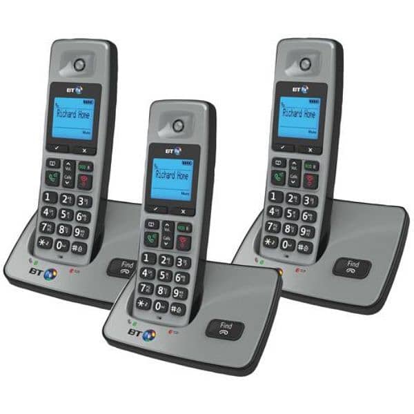 Cordless Phone Set BT 3 Handset with Intercom PTCL, Landline 0