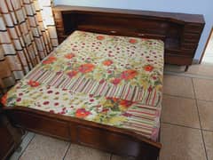 Double wooden Bed with draws