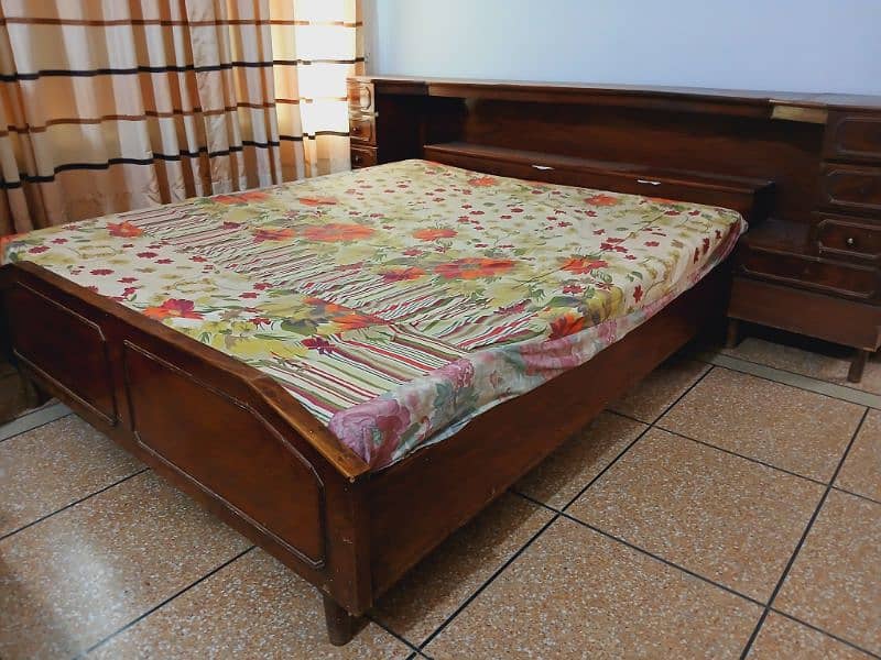 Double wooden Bed with draws 1