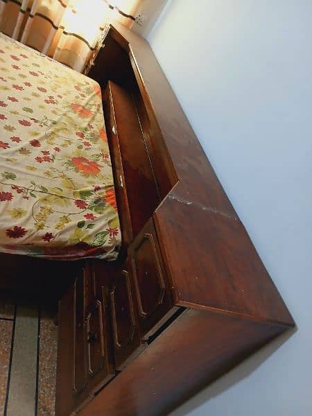 Double wooden Bed with draws 3