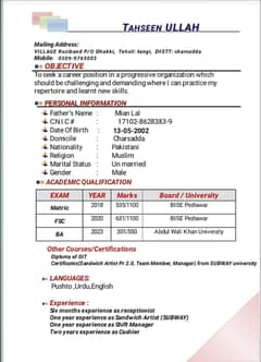 Need job as cashier