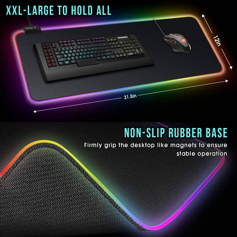 RGB Mousepad - Large Extended Soft Led Mouse Pad with 7 Lighting Modes 2