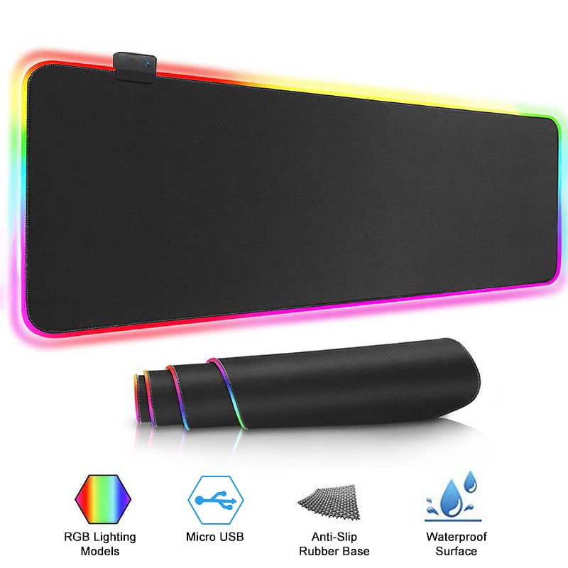 RGB Mousepad - Large Extended Soft Led Mouse Pad with 7 Lighting Modes 0