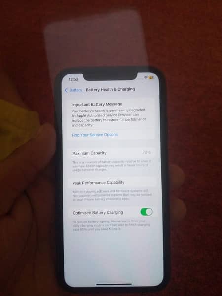 iphone 11 64 gb batter 79 hai service aur water pack hai  mobile 3