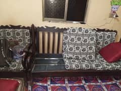 Urgent sale wooden sofa 4 seater