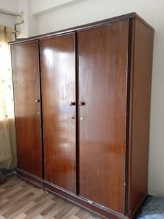 wooden 3 doors Almari newly polished 0