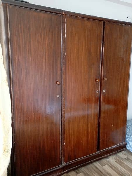 wooden 3 doors Almari newly polished 1