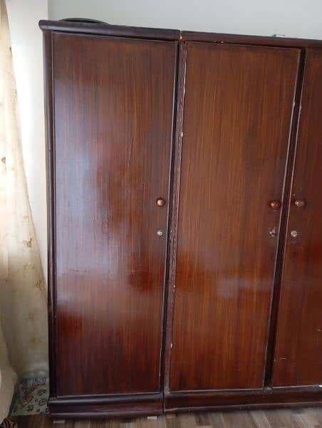 wooden 3 doors Almari newly polished 2