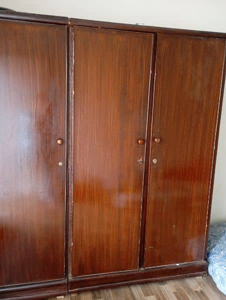 wooden 3 doors Almari newly polished 3