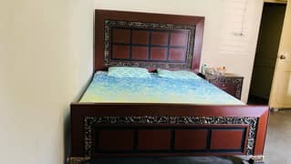 Bed Set with Side Tables & Dressing /Pure Wooden luxury design