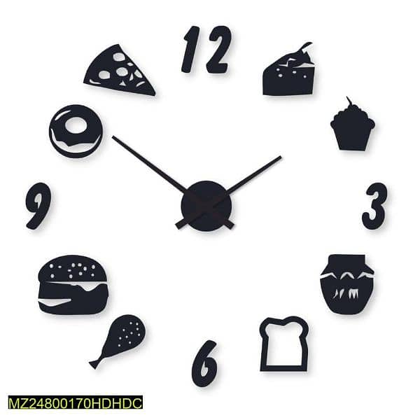 Beautiful Food Digital Wood Wall Clock 0