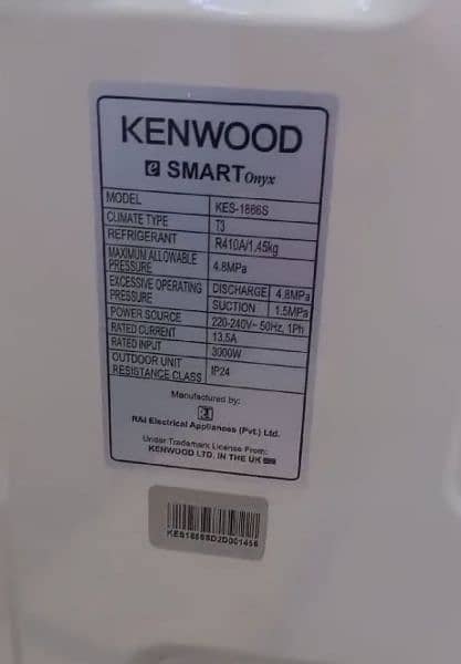 Kenwood brand New DC inverter 1.5 model 2024 seal argent 8