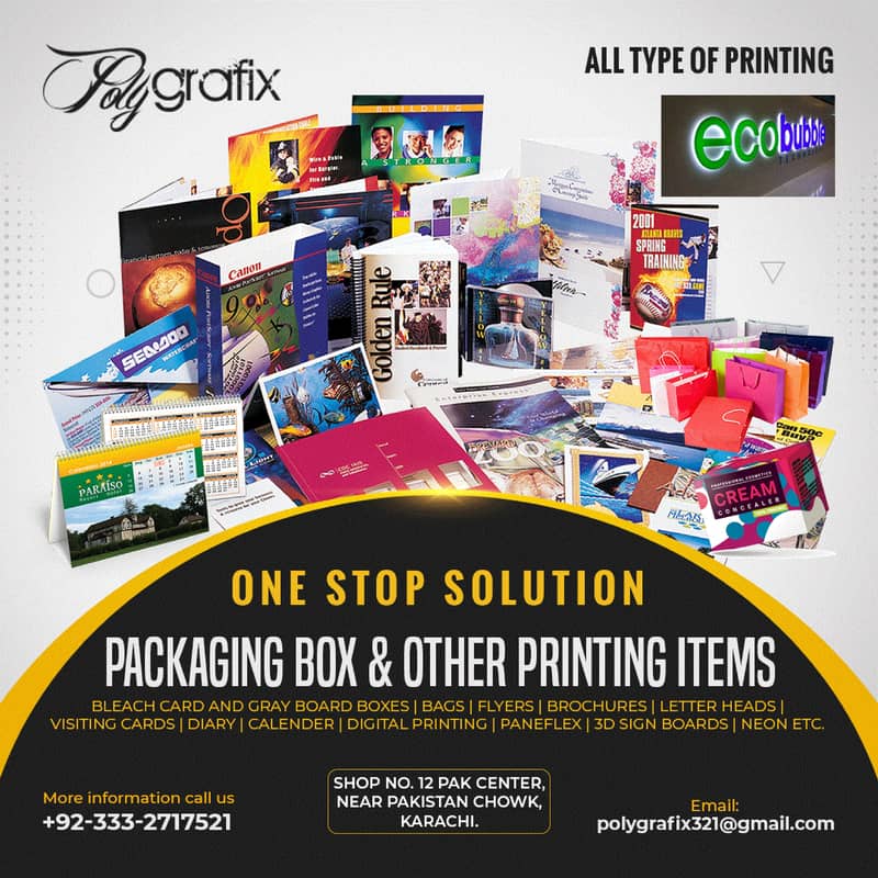 Printing Penaflex Visiting Card standee stamp in karachi 0