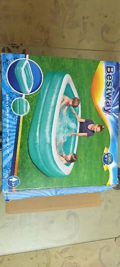 swimming pool with air pump and pipe